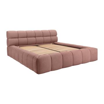 Letto con contenitore 180 x 200 cm Tessuto Rosa  - FORVIK di PASCAL MORABITO