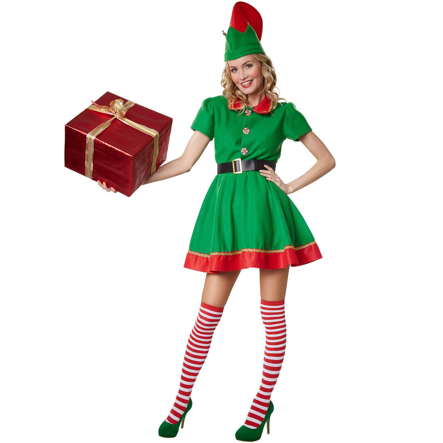 Image of Frauenkostüm Fleißige Weihnachtselfe Grün