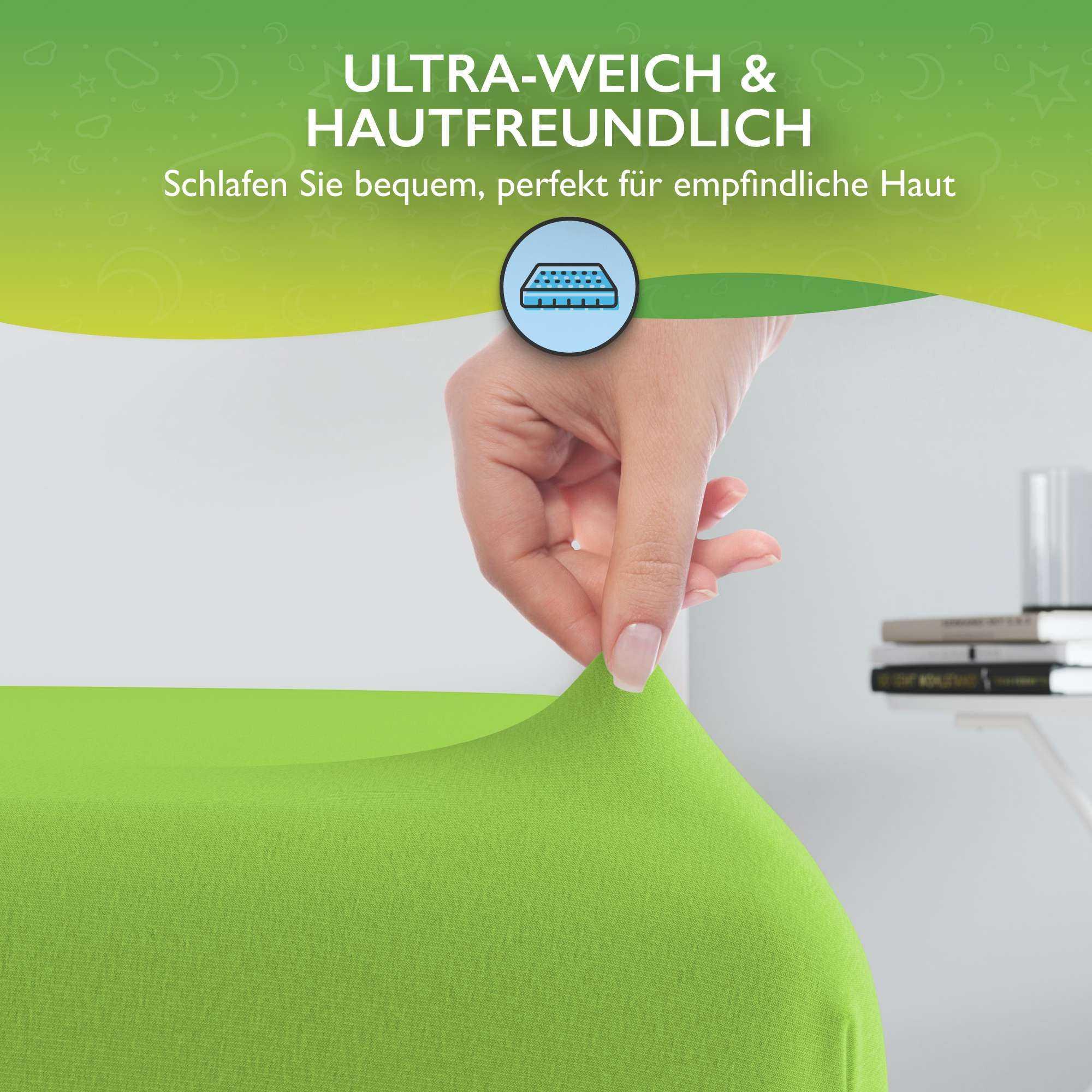 etérea Himmlische Qualität Comfort Jersey Topper Spannbettlaken  