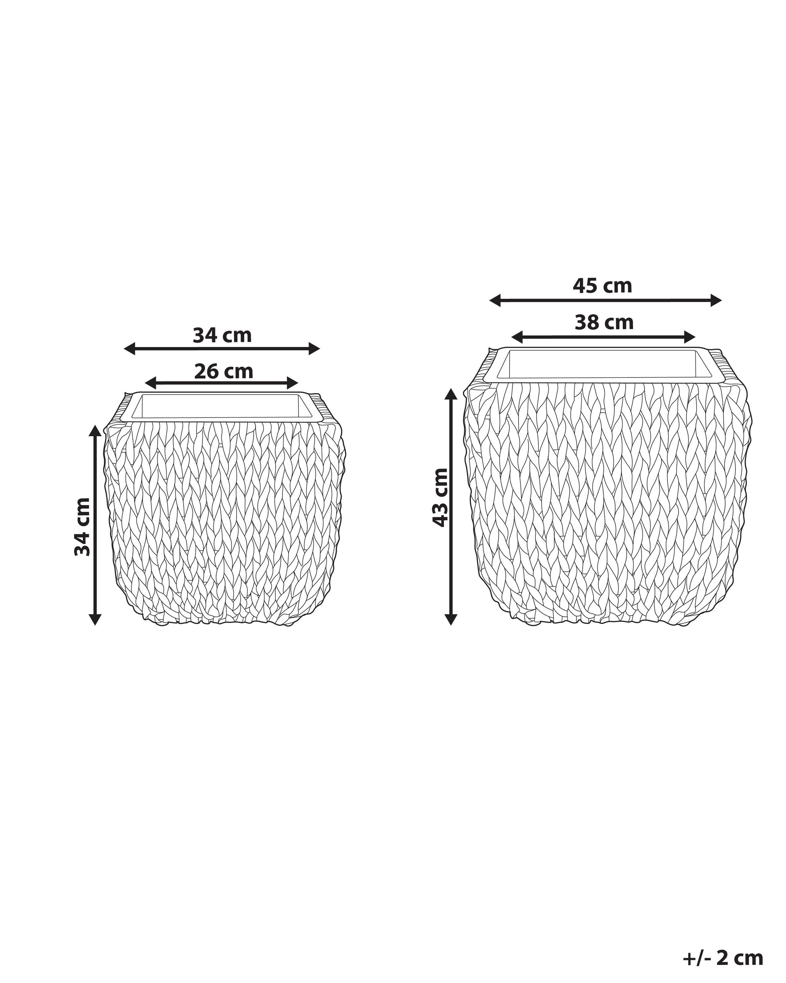 Beliani Lot de 2 pots de fleurs en Polyrotin Rustique BERBERIS  