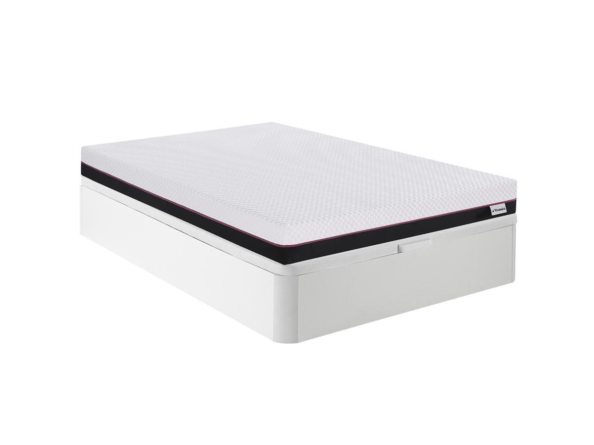 Ysmée Set 140 x 190 cm Rete contenitore Bianco + Materasso memory foam sp. 18 cm - RYZE di YSMÉE  