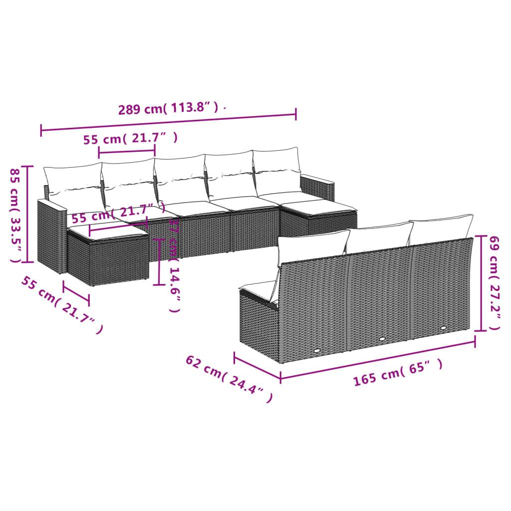 VidaXL set divano da giardino Polirattan  