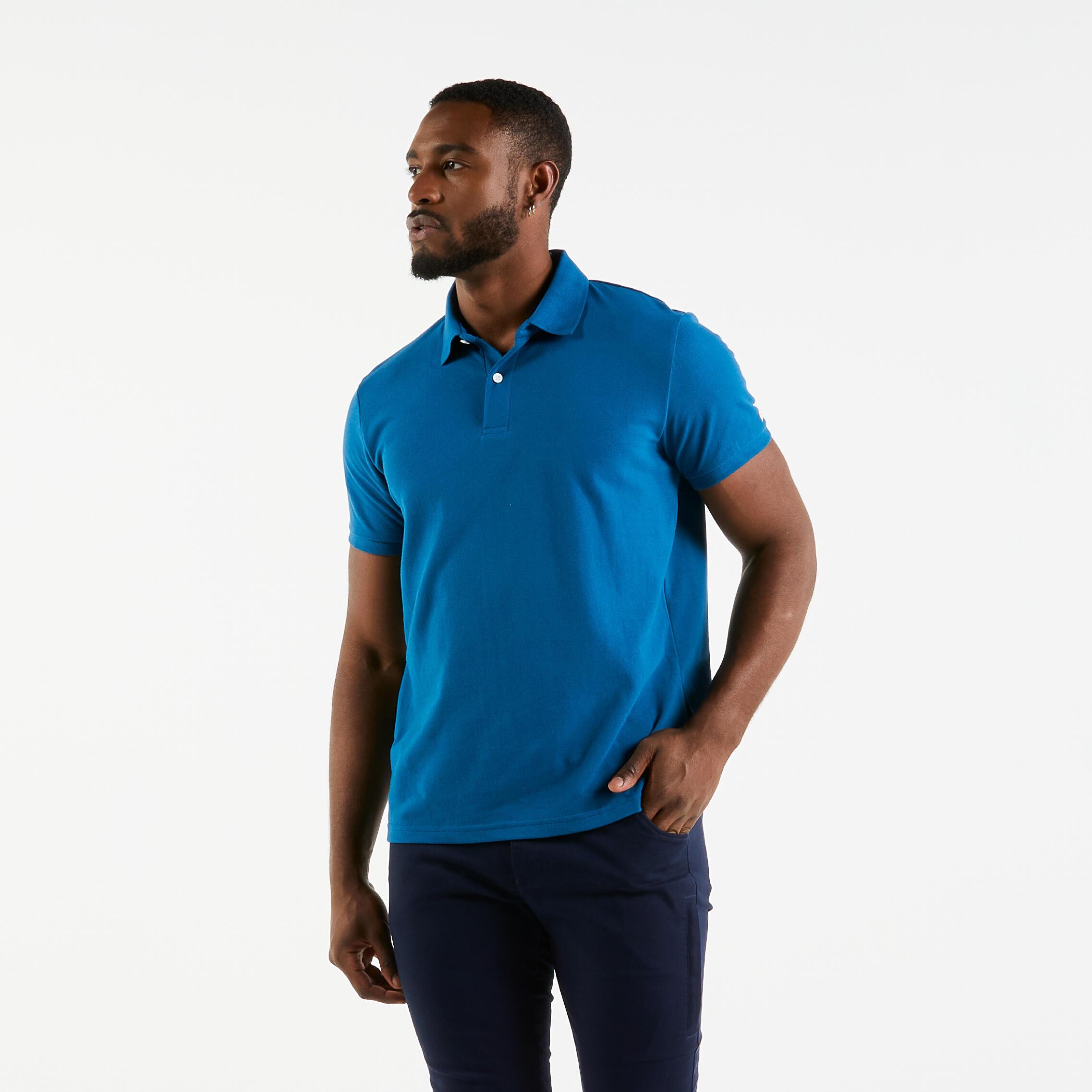 Image of Poloshirt Kurzarm - Sailing 100 Herren Mittelblau L
