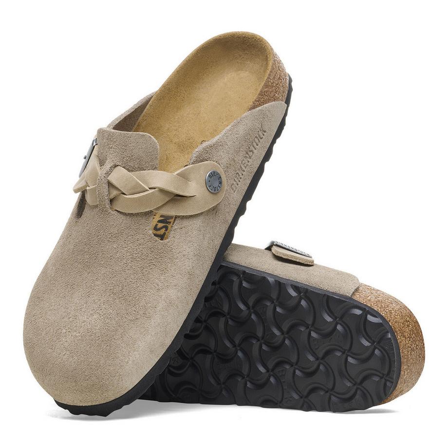BIRKENSTOCK Boston Braided Suede Clogs  