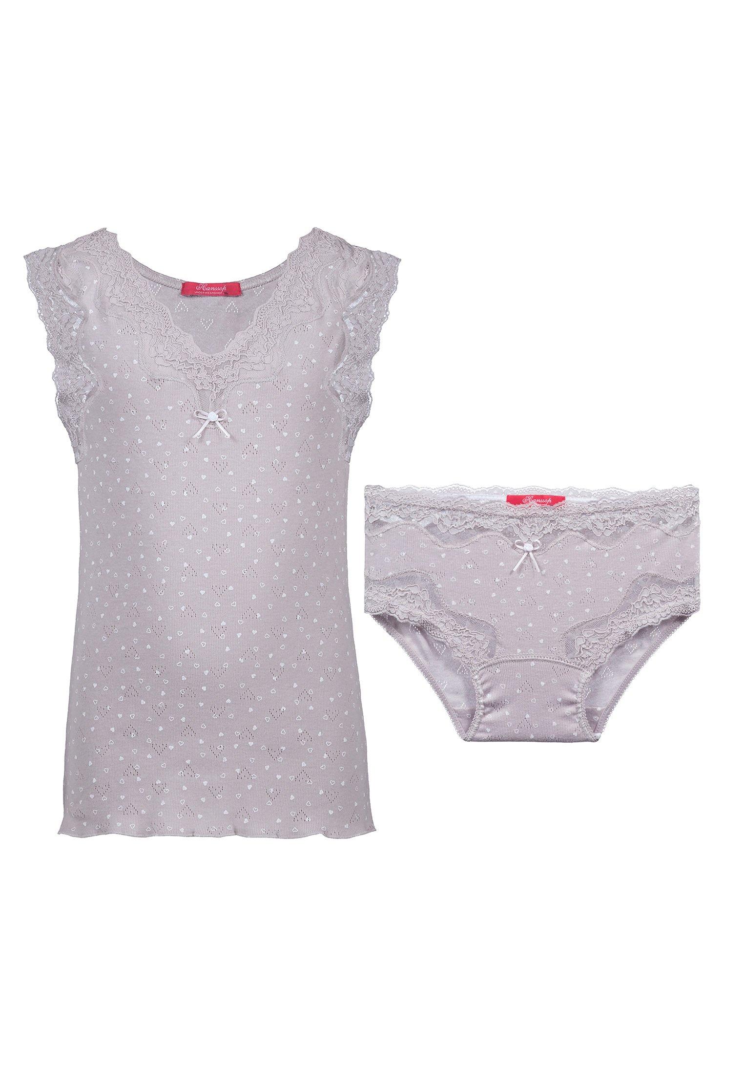 Image of Unterhemd+unterhose, Luxuriöse Spitze Pointelle, Rose Mädchen Zimt 116