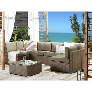 Beliani Set lounge pour jardin en Polyrotin Traditionnel BELVEDERE  