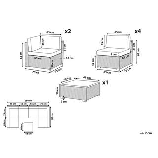 Beliani Set lounge pour jardin en Polyrotin Traditionnel BELVEDERE  