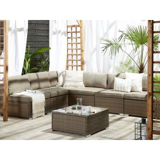 Beliani Set lounge pour jardin en Polyrotin Traditionnel BELVEDERE  