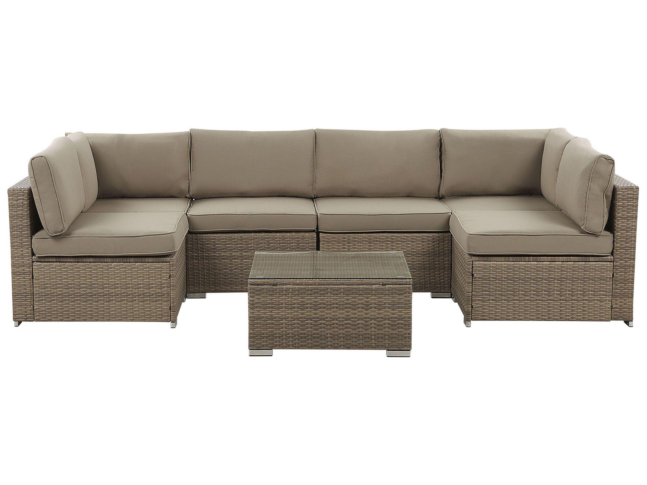 Beliani Set lounge pour jardin en Polyrotin Traditionnel BELVEDERE  