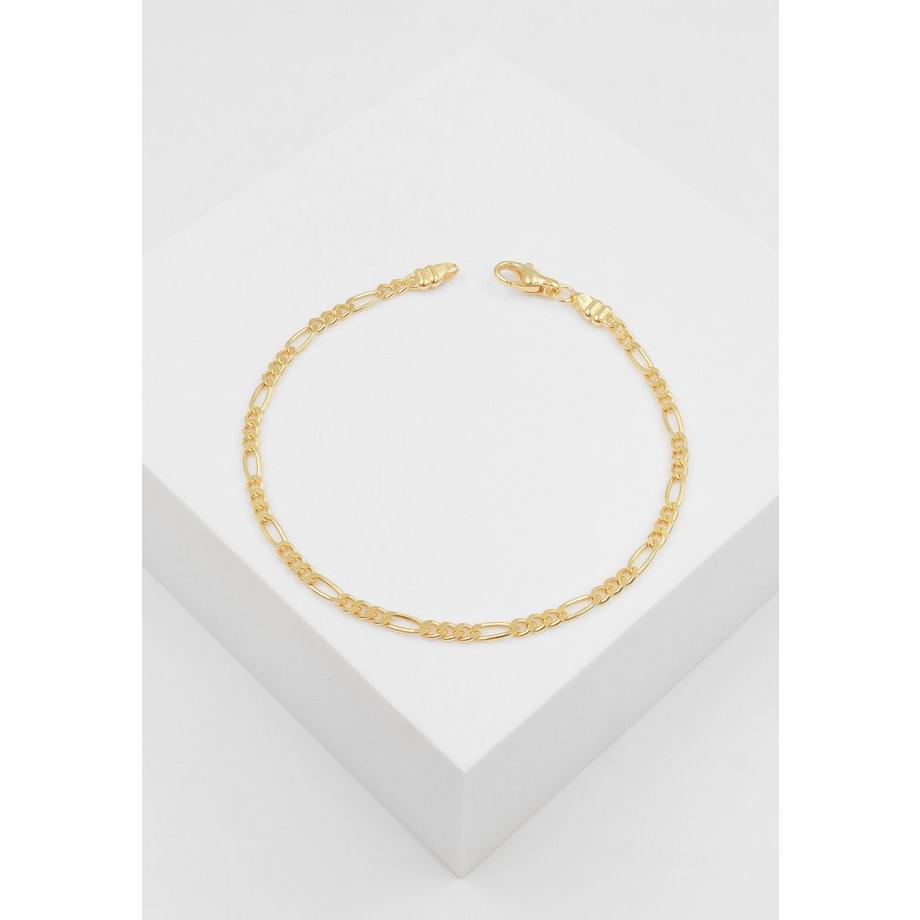 MUAU Schmuck  Bracelet Figaro Gelbgold 750, 2.9mm, 19cm 