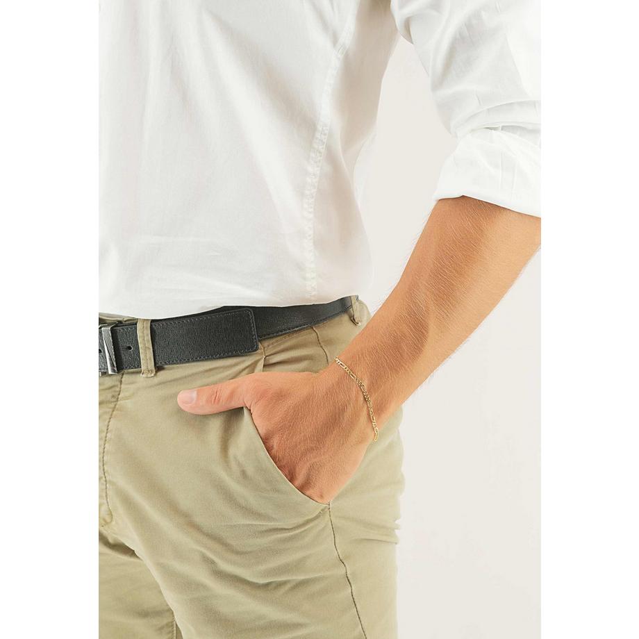 MUAU Schmuck  Bracelet Figaro Gelbgold 750, 2.9mm, 19cm 