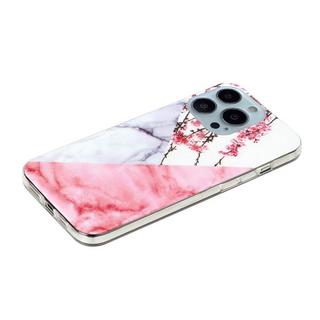 Cover-Discount  iPhone 14 Pro Max - Custodia in gomma siliconica Marmo Bianco 