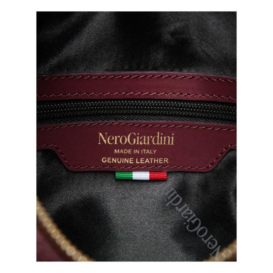 Nero Giardini Veloursleder Hobo Tasche mit Kunstfell Anhänger  