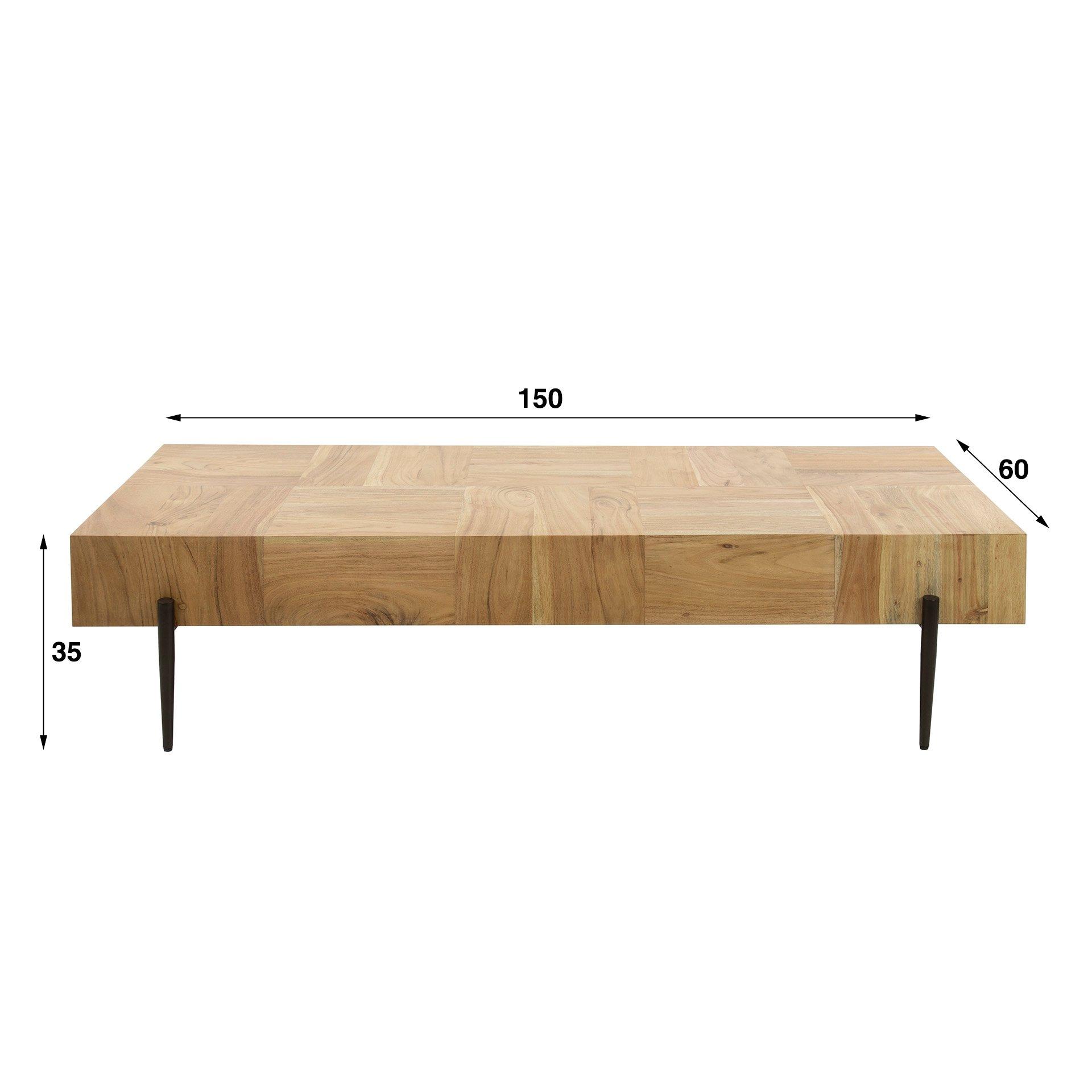 mutoni Table basse Blocks acacia naturel  