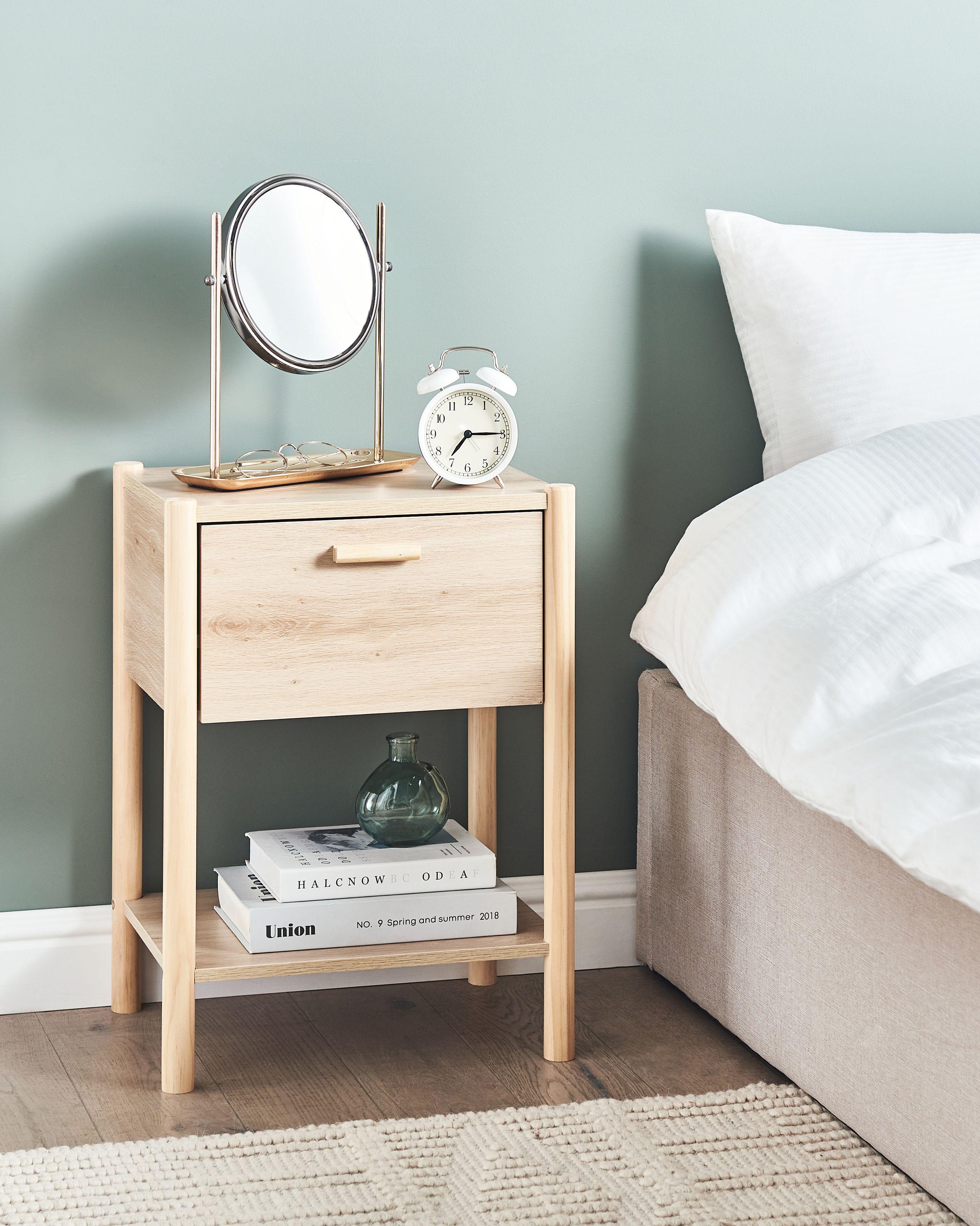 Beliani Table de nuit à 1 tiroir en MDF HOLDERVILLE  