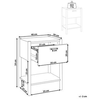 Beliani Table de nuit à 1 tiroir en MDF HOLDERVILLE  