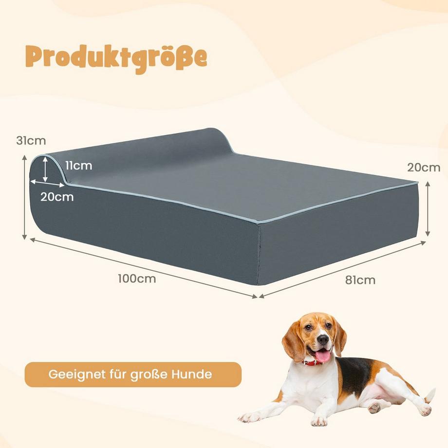 Northix  Orthopädisches Hundebett mit Kopfstütze 