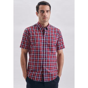 Oxfordhemd Regular Fit Kurzarm Karo