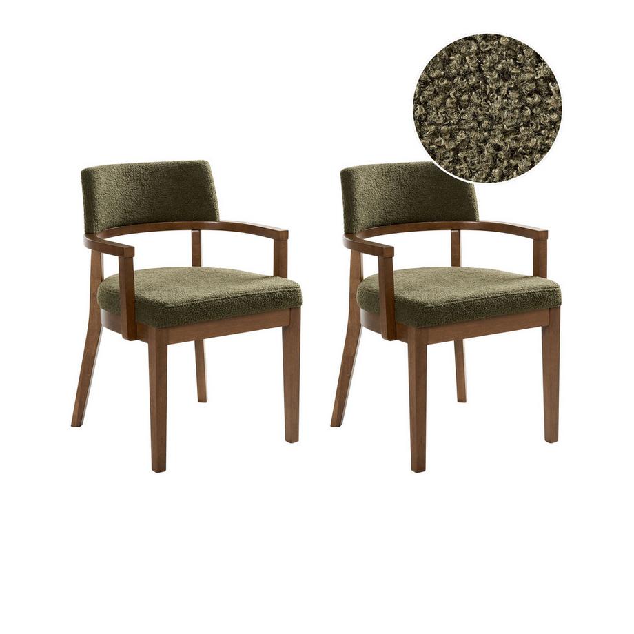 Lot de 2 chaises de salle à manger en Bouclé Rétro DALBO