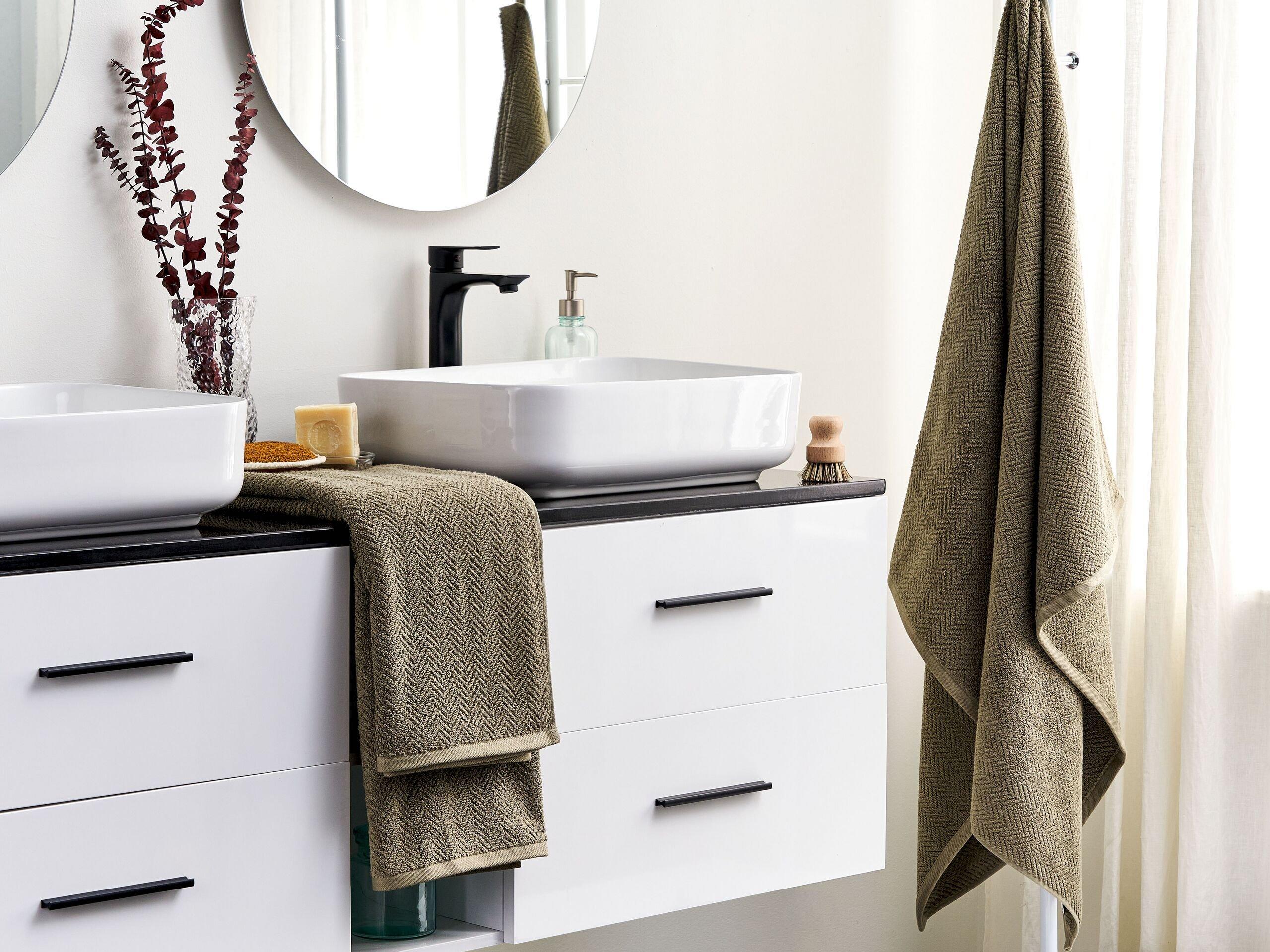 Beliani Set di 2 asciugamani en Cotone MITIARO  