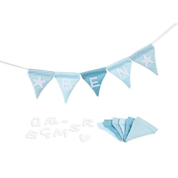 Image of Buchstaben-wimpelkette Blau (150cm) Unisex Blau ONE SIZE