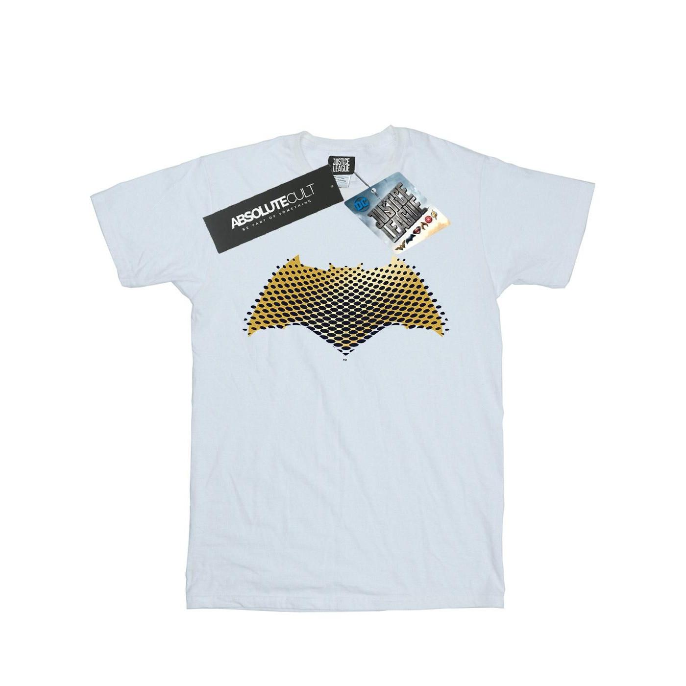 Image of Justice League Movie Batman Logo Textured Tshirt Damen Weiss M