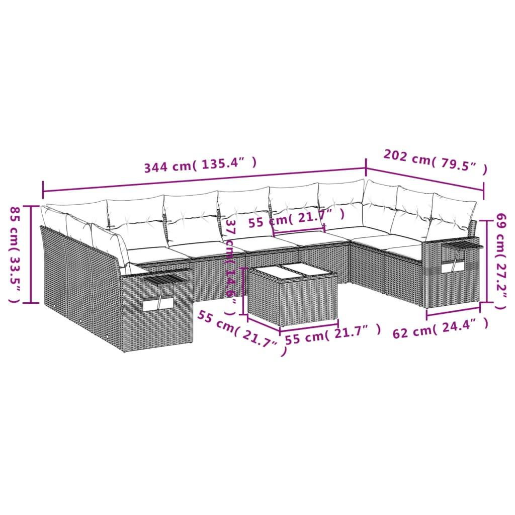 VidaXL Ensemble de canapés de jardin rotin synthétique  