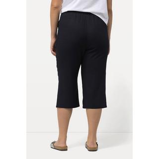 Ulla Popken  Pantalon 7/8 en lin mélangé. Taille élastique et jambe large 