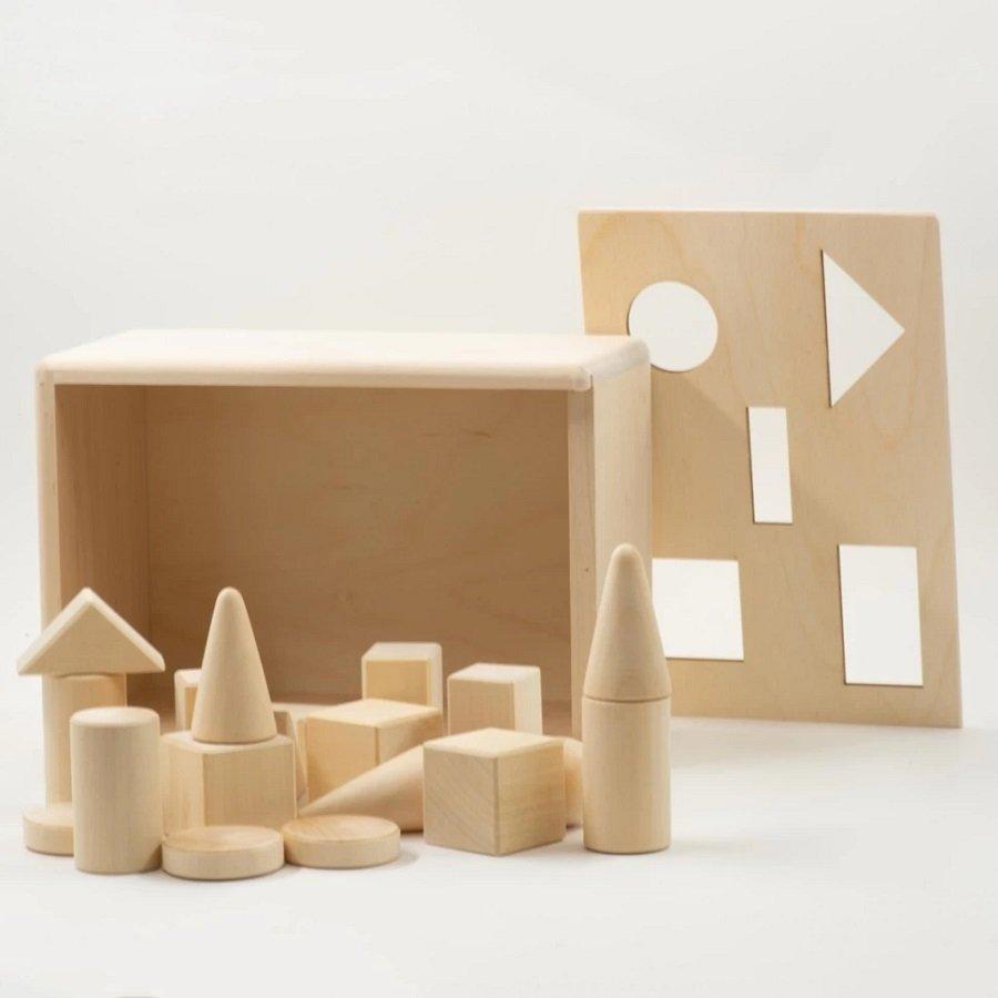 Montessori  Pédagogie Montessori, Trieur Montessori en bois, Jouets en bois pour enfants - formes géométriques, nature 