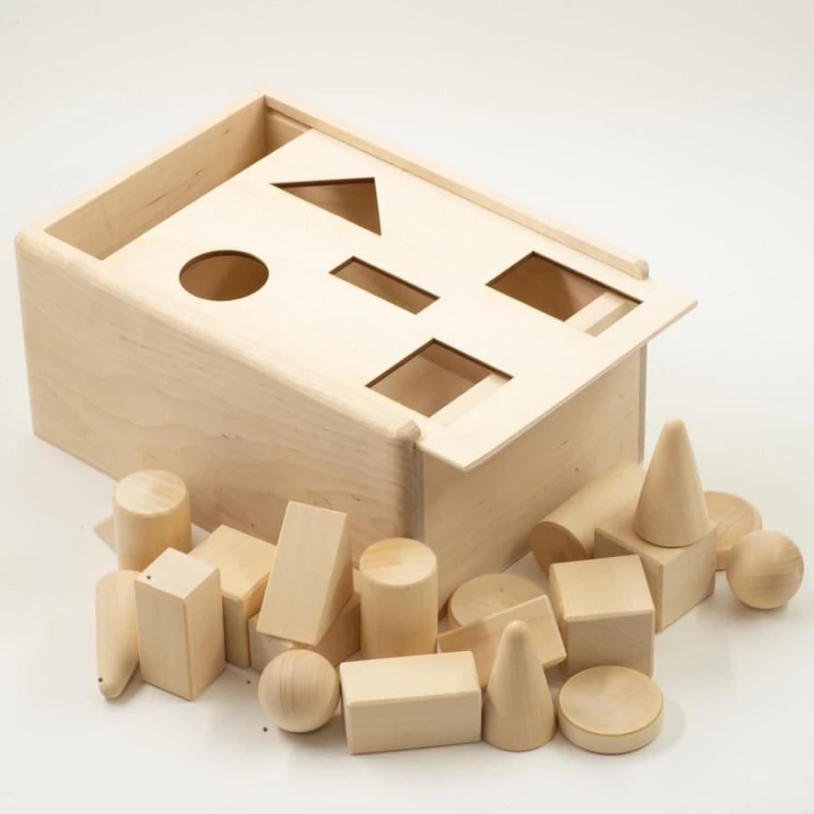 Montessori  Montessori-Pädagogik, Montessori Sorter Holz Holzspielzeug für Kinder - Geometrische Formen, Natur 