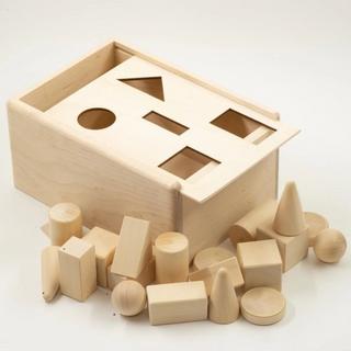 Montessori  Montessori-Pädagogik, Montessori Sorter Holz Holzspielzeug für Kinder - Geometrische Formen, Natur 