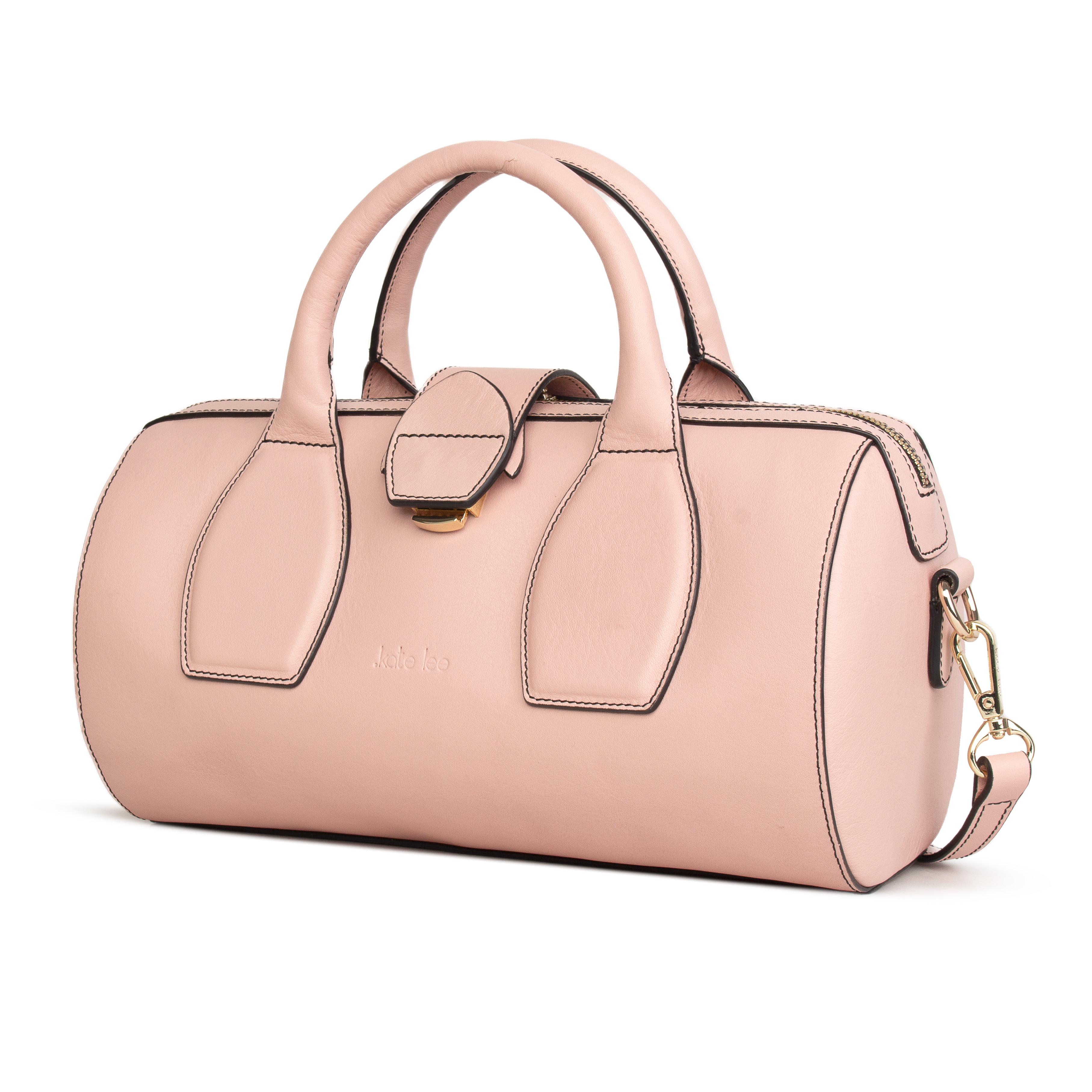 Kate Lee  Bowling-Tasche Frola mit Hand- oder Schulterriemen aus nude Leder 