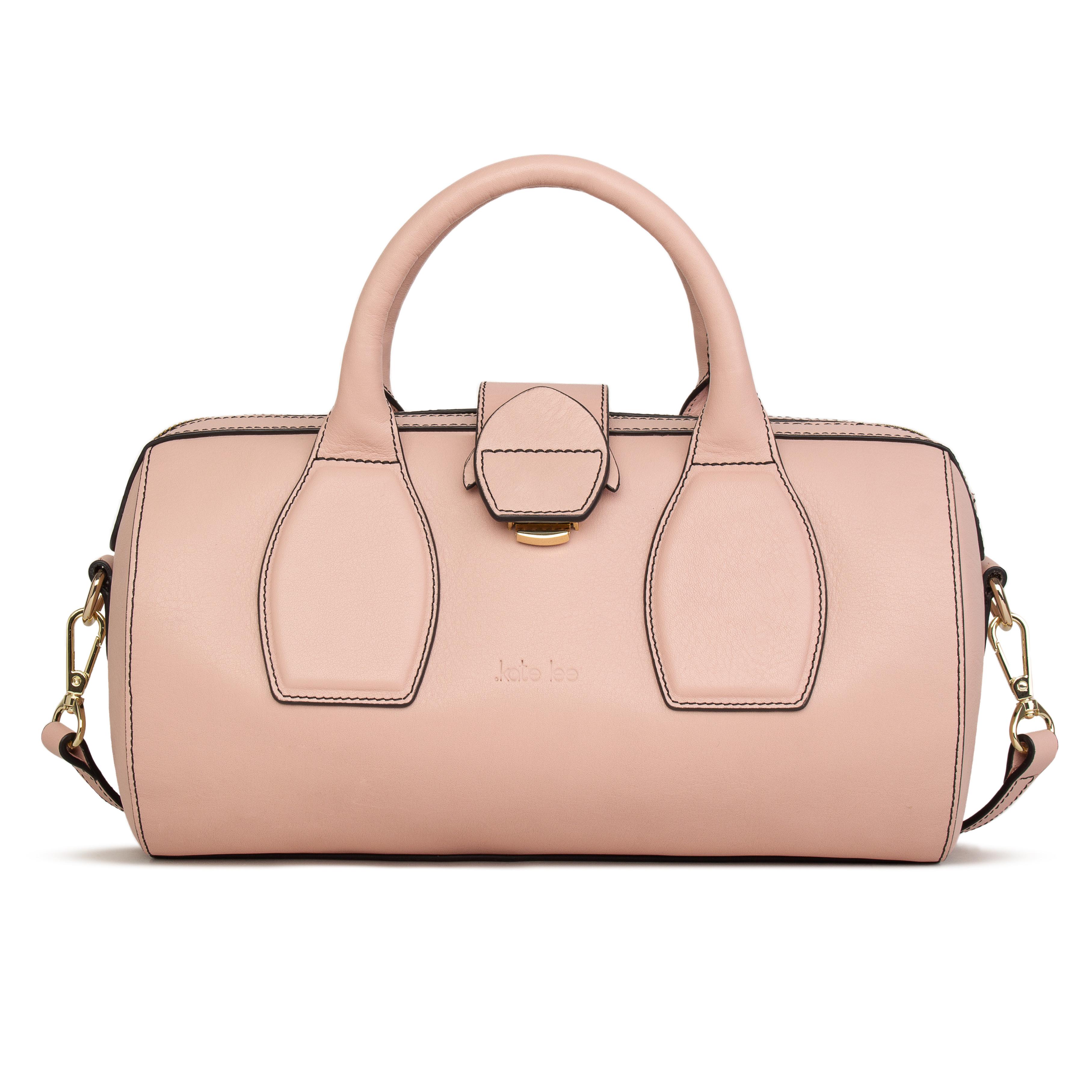 Kate Lee  Bowling-Tasche Frola mit Hand- oder Schulterriemen aus nude Leder 