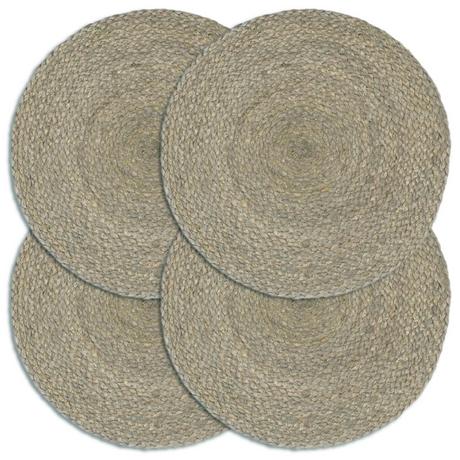 VidaXL Napperons  pcs rond jute jute  