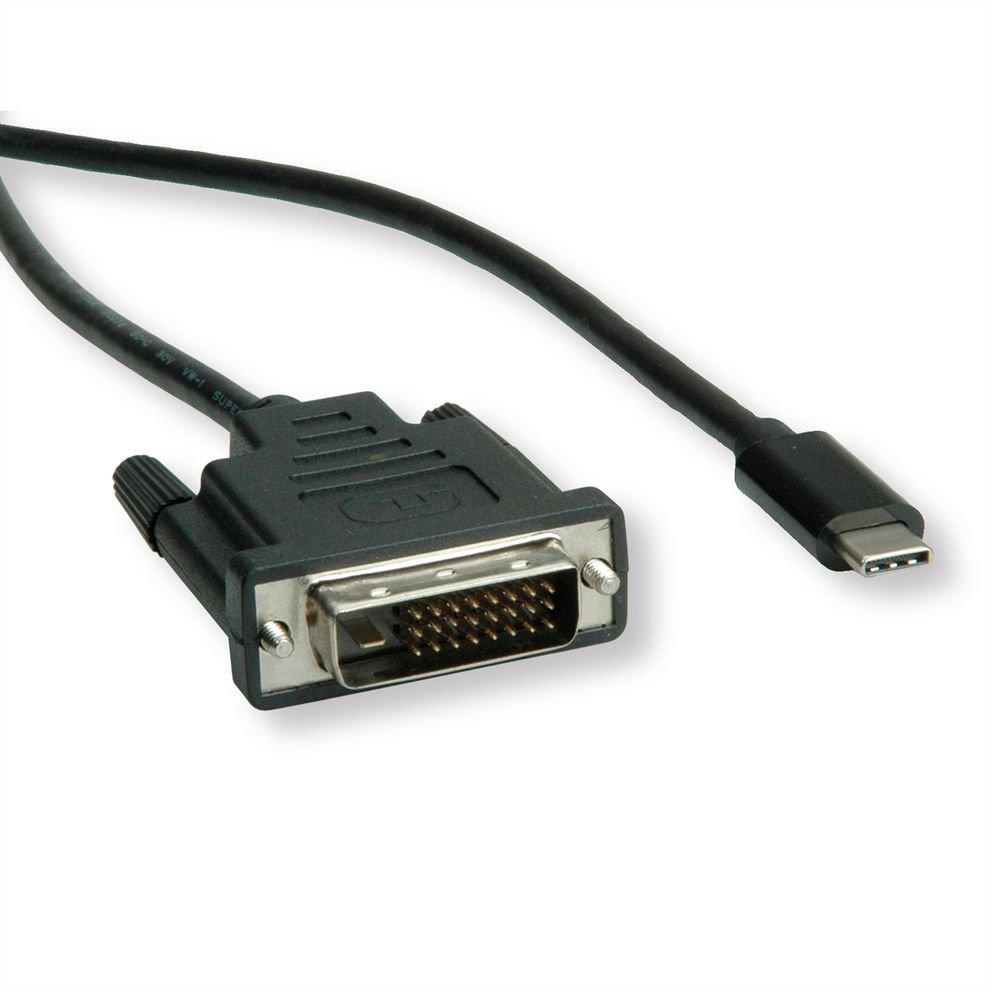 Roline  ROLINE 11045831 2 m DVI-D USB Typ-C Schwarz 