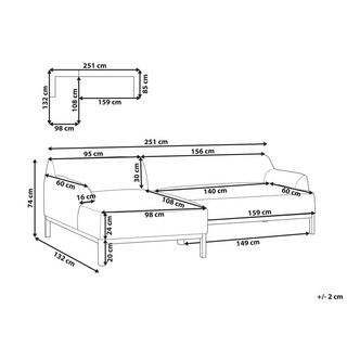 Beliani Divano angolare versione destra en Tessuto Scandinavo SOSJO  