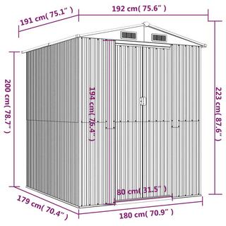 VidaXL Abri de jardin acier  