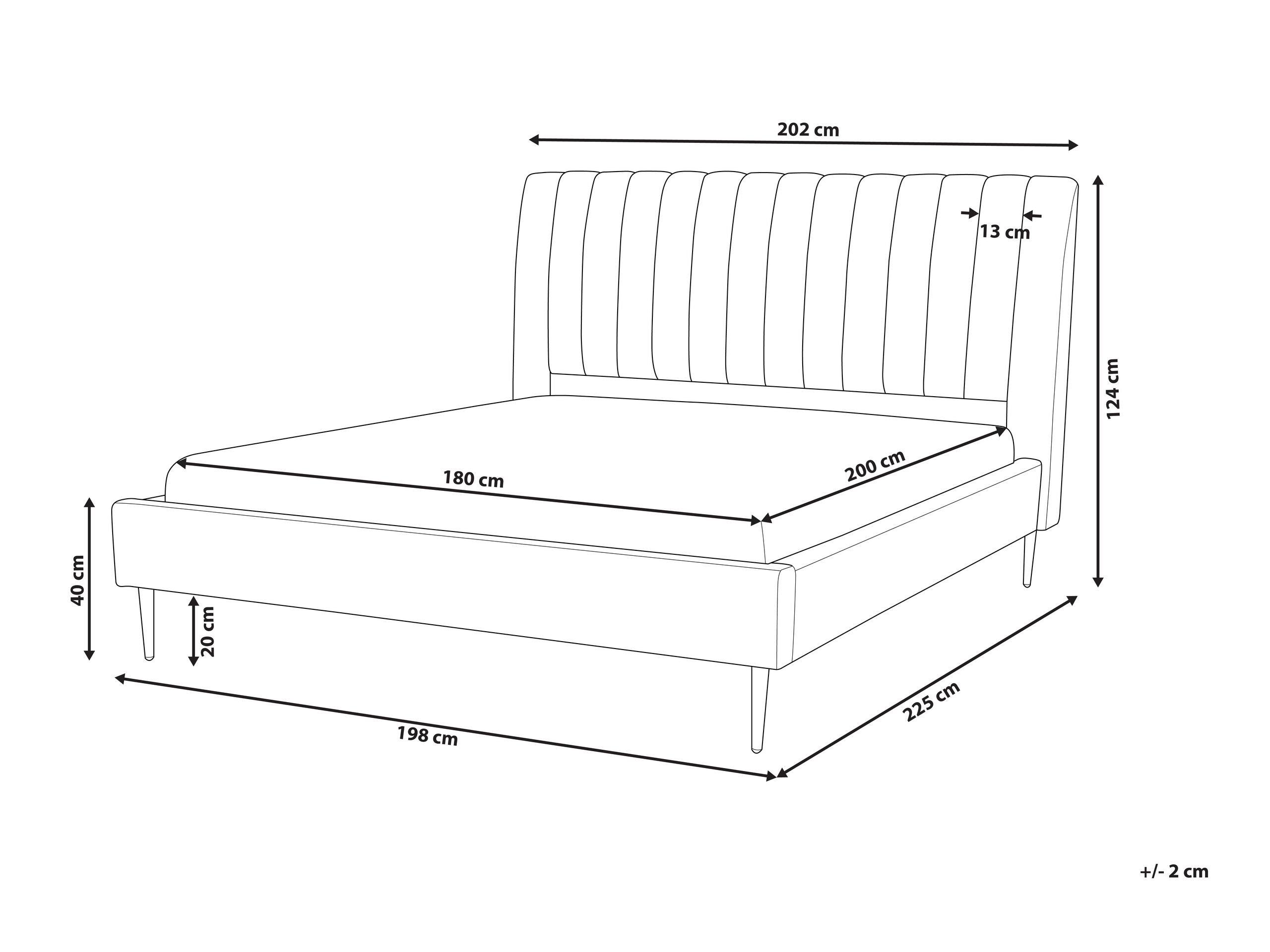 Beliani Letto con rete a doghe en Velluto Moderno MARVILLE  