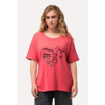 T-shirt dal taglio oversize con cuore, scollo a girocollo e mezze maniche