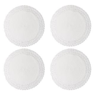 Woodart Set de 4 sets de table PP blanc 38cm  