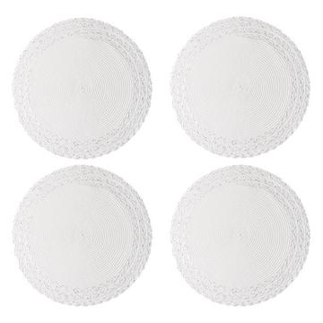 Set de 4 sets de table PP blanc 38cm