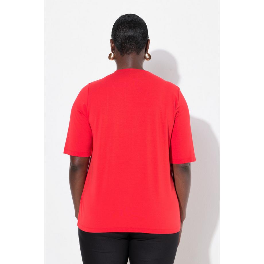 Ulla Popken 2-in-1 Ringel Rundhals Halbarm Shirt  