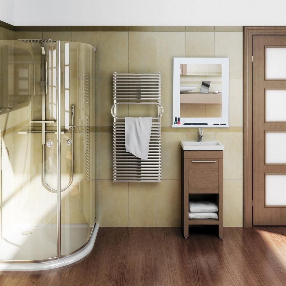 Northix Miroir mural blanc avec étagère  