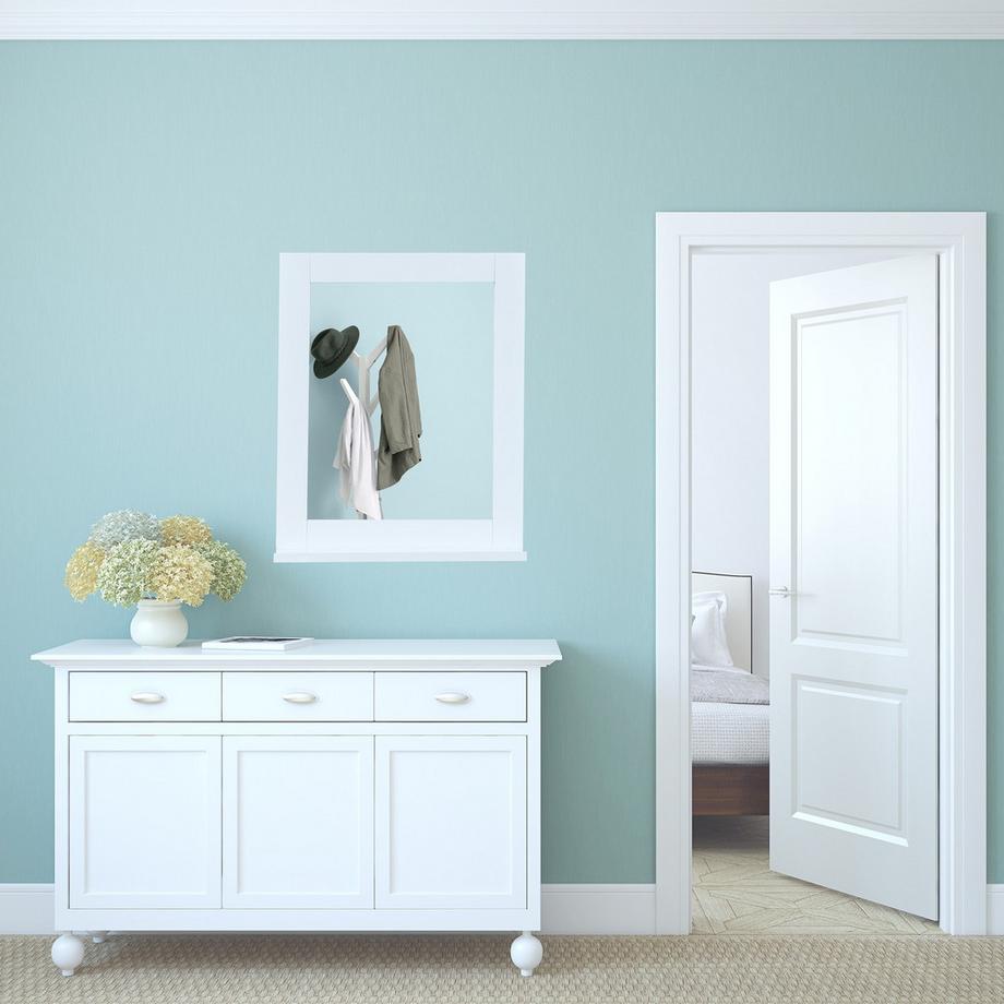 Northix Miroir mural blanc avec étagère  