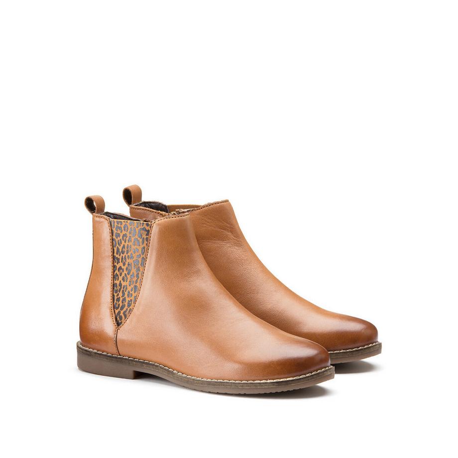 Chelsea-Boots aus Leder mit Leopardenmuster