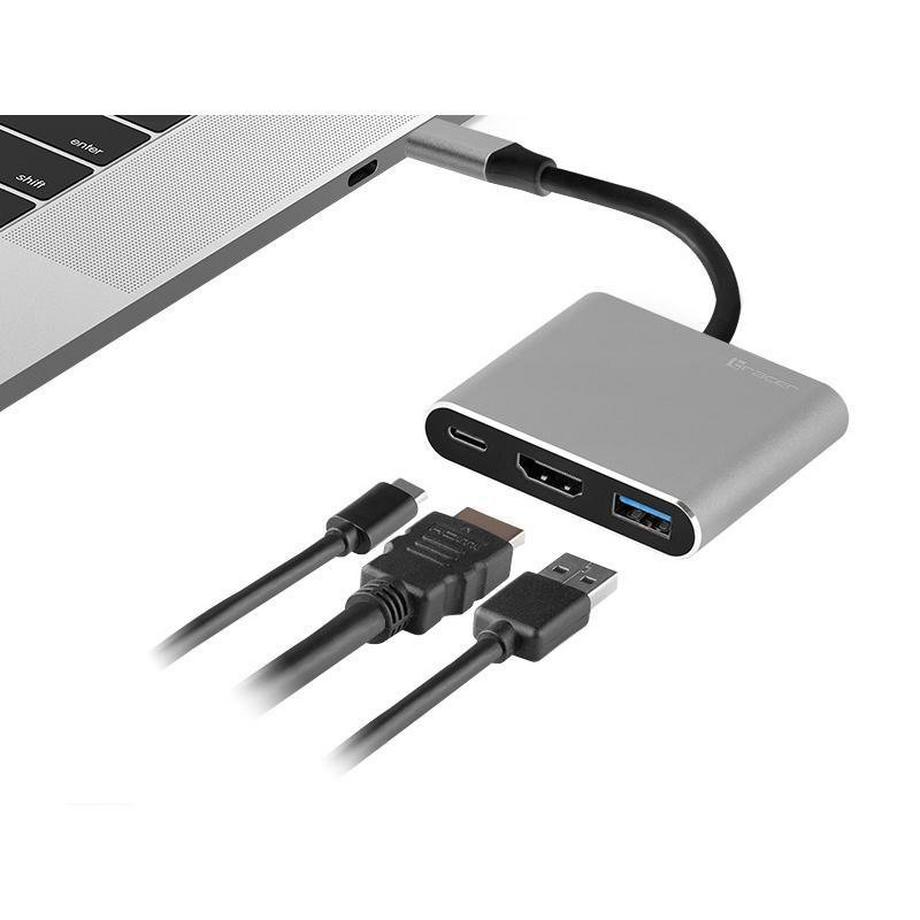 TRACER  Multi-adattatore per USB-C - 3 diverse porte 