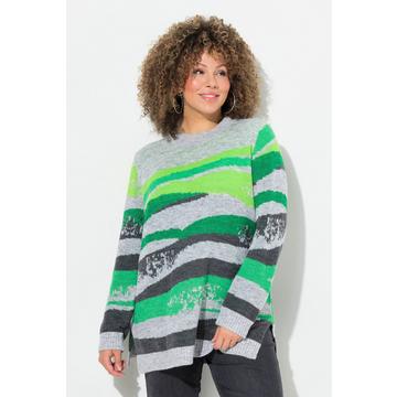 Pull col rond et manches longues, jeu de mailles