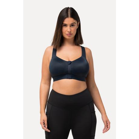 Ulla Popken  Soutien-gorge de sport, sans armatures. Bretelles croisées et fermeture à glissière. 