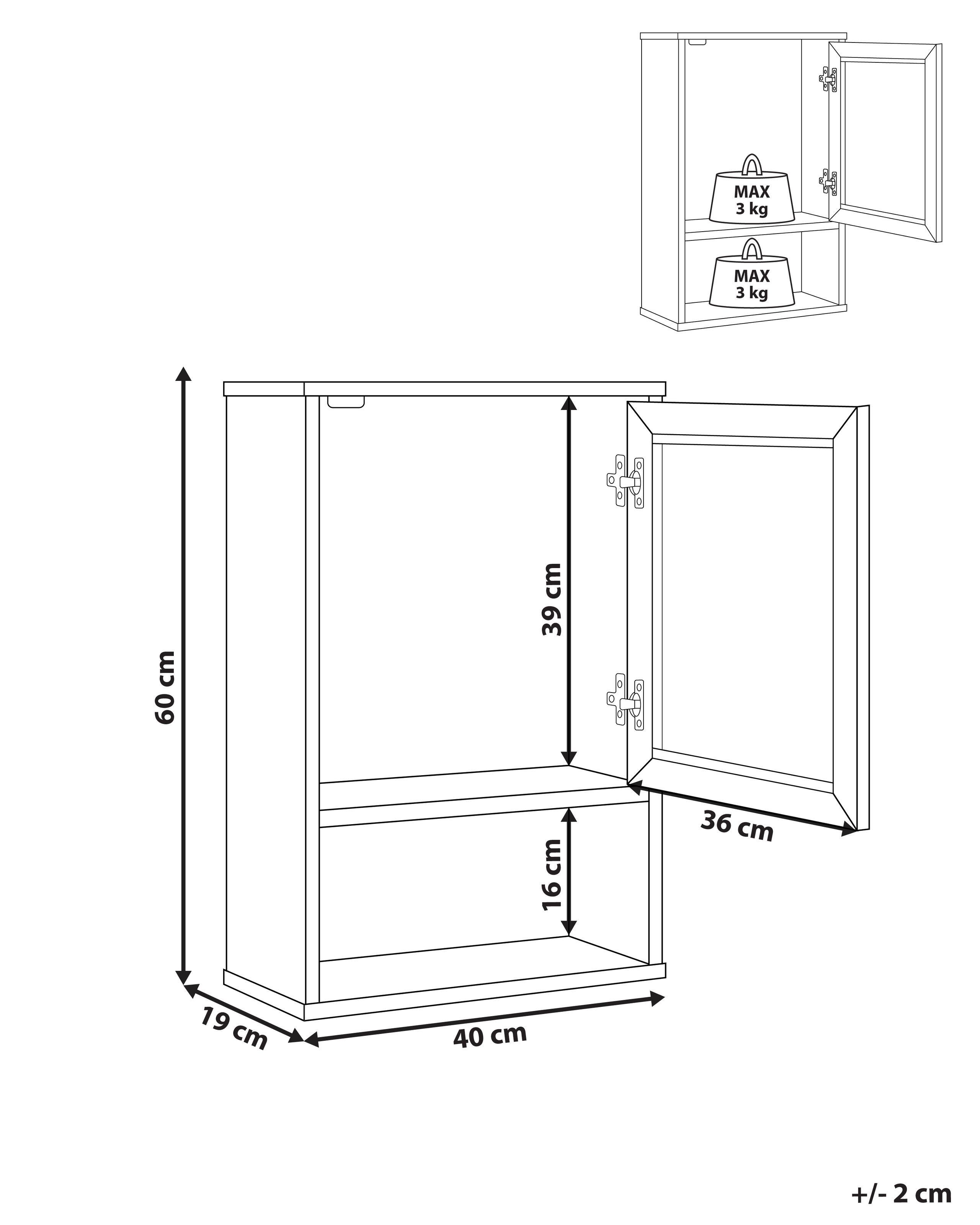 Beliani Bad-Wandschrank aus Faserplatte Boho ROSELL  