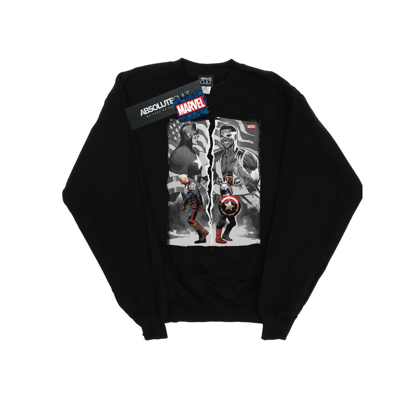 Image of Falcon And Captain America Split Sweatshirt Damen Schwarz M